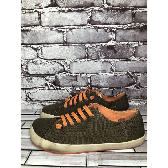 Camper Brown Textile Synthetic Orange Lace Up Casual Shoes Men’s Sz 45EU/12M US - Picture 1 of 16